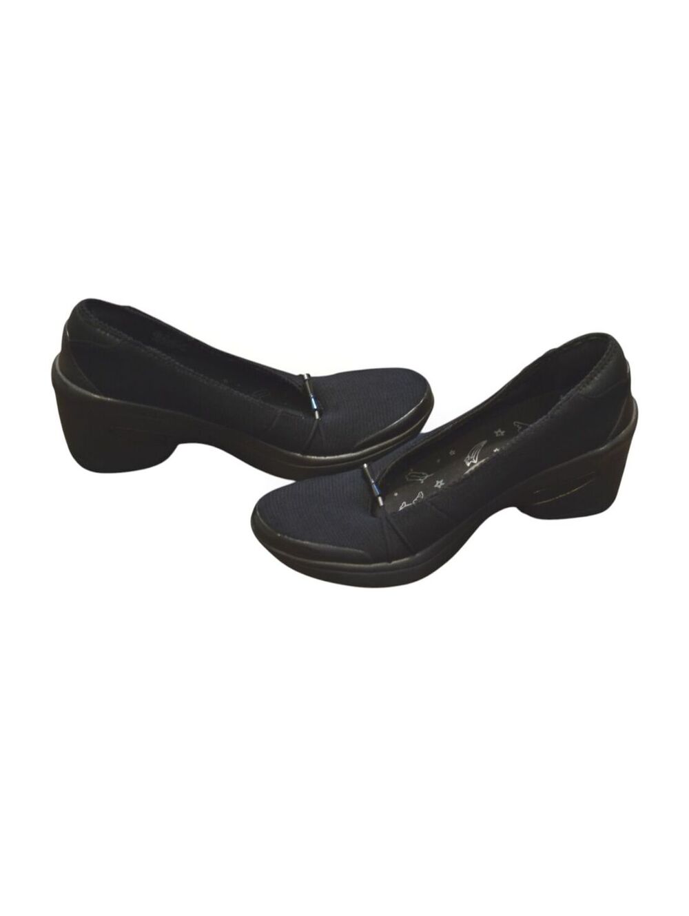 BZees Electric Women's Black Comfort Wedge Pumps Size 9.5M Slip On Shoes